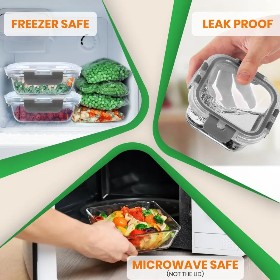 High Borosilicate Glass Food Container<NutriChef Best