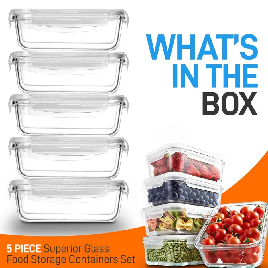 High Borosilicate Glass Food Container<NutriChef Hot