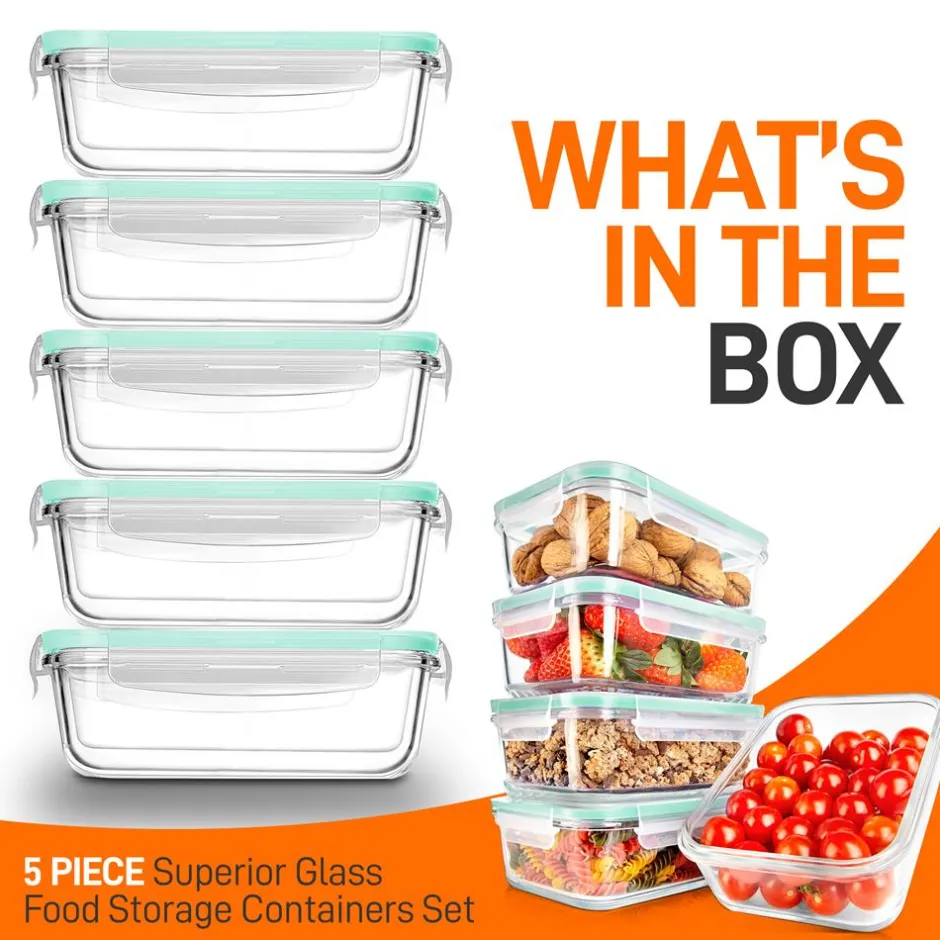 High Borosilicate Glass Food Container<NutriChef Clearance