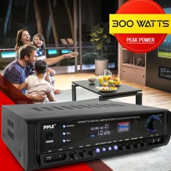Home Audio Amplifier System 300W 4-Channel USB/AUX/MP3 Receiver<Pyle Discount