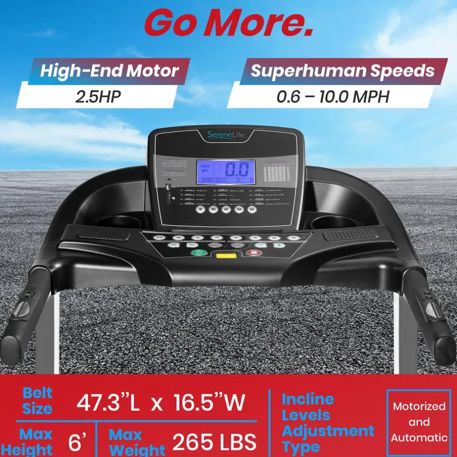 Home Gym Fitness Incline Treadmill<SereneLife Online