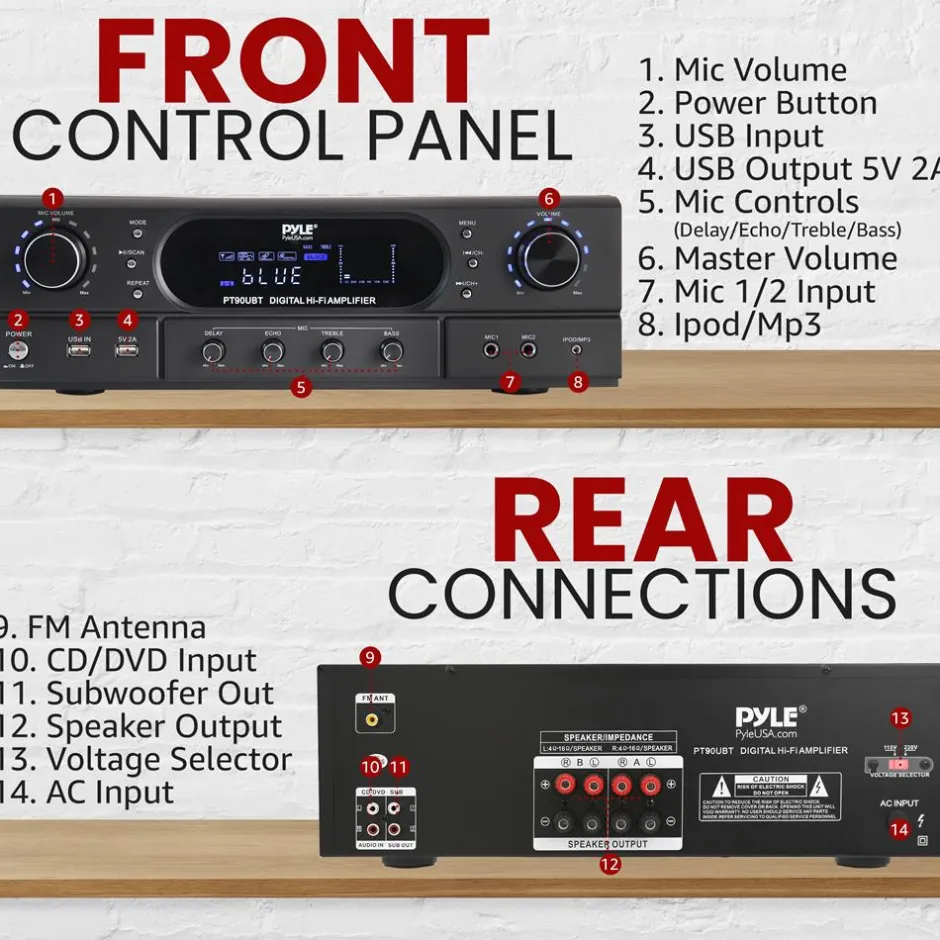 Home Theater Wireless Bt Streaming Recei<Pyle Clearance