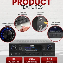 Home Theater Wireless Bt Streaming Recei<Pyle Clearance
