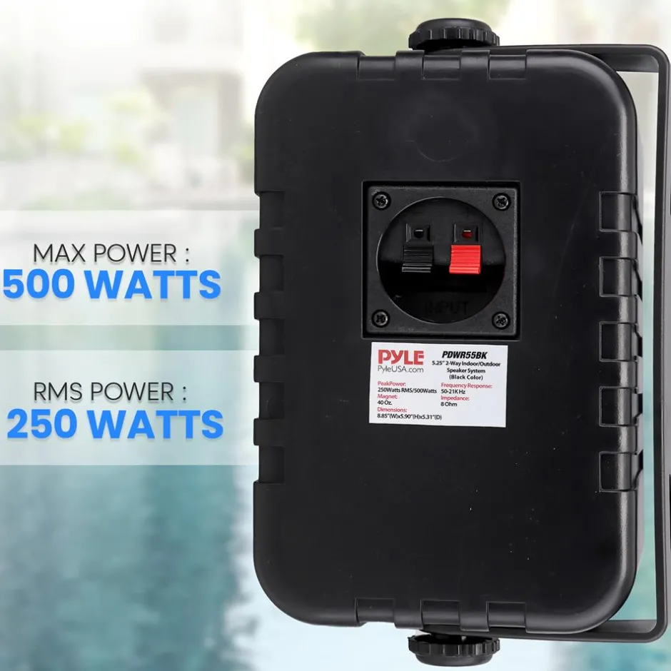 Indoor Outdoor Speakers 500W Waterproof 5.25" Polymer Tweeter<Pyle Discount
