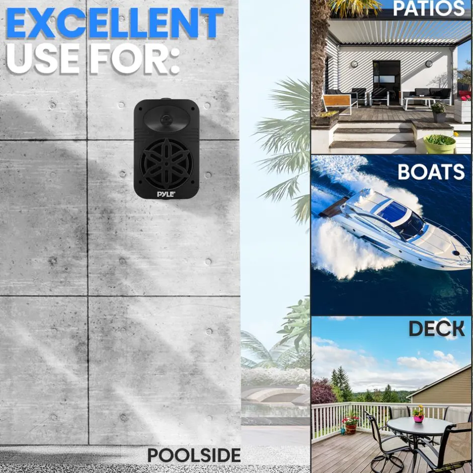 Indoor Outdoor Speakers 500W Waterproof 5.25" Polymer Tweeter<Pyle Discount