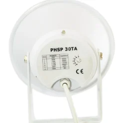 Indoor/Outdoor PA Horn Speaker 30W Loud Sound Aluminum White<Pyle