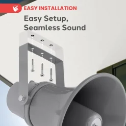 Indoor/Outdoor PA Horn Speaker 20W Loud Sound Aluminum Grey<Pyle Clearance