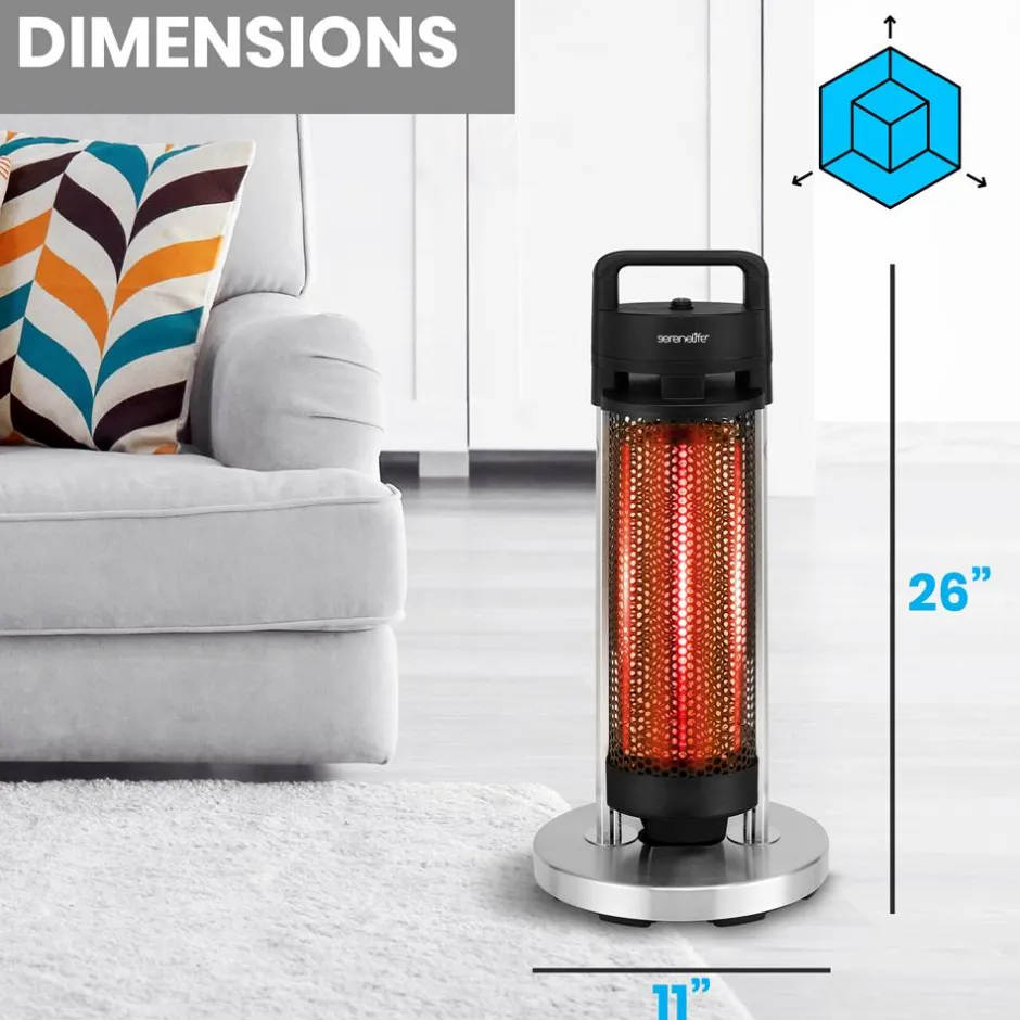 Infrared Patio Heater, Efficient Carbon Fiber, Aluminum Frame, Indoor/Outdoor<SereneLife New