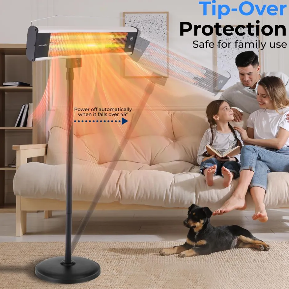 Infrared Patio Heater 1500W Efficient Carbon Fiber Remote Control<SereneLife Best