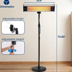 Infrared Patio Heater 1500W Efficient Carbon Fiber Remote Control<SereneLife Best