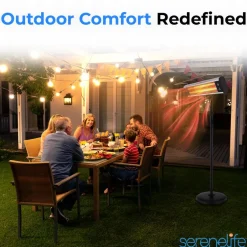 Infrared Patio Heater 1500W Efficient Carbon Fiber Remote Control<SereneLife Best