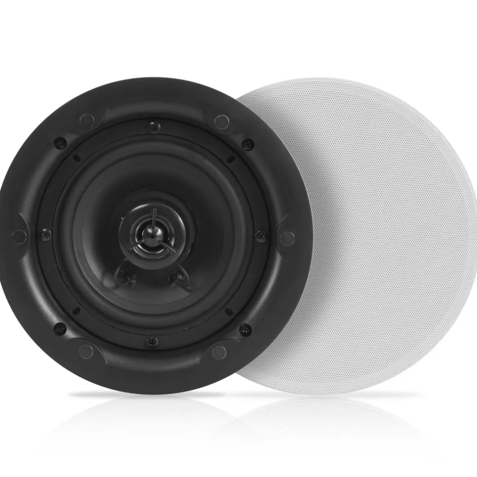 In-Wall/Ceiling Speakers Rich Bass 300W Magnetic Grill White<Pyle Outlet