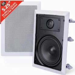 In-Wall/Ceiling Speakers 150W Flush Mount 2-Way Stereo White (Pair)<Pyle Sale