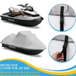 Jetski Cover, Waterproof Marine Grade Polyester, 103”-107” Length<Pyle