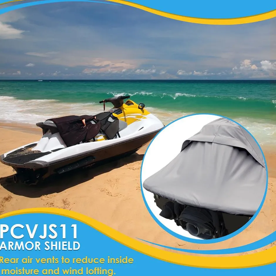 Jetski Cover, Waterproof Marine Grade Polyester, 103”-107” Length<Pyle
