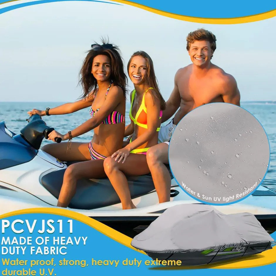 Jetski Cover, Waterproof Marine Grade Polyester, 103”-107” Length<Pyle