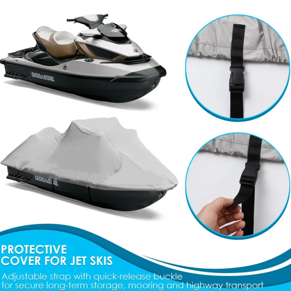 Jetski Storage Cover Waterproof 300D Canvas Rear Vents 118"-126"<Pyle New