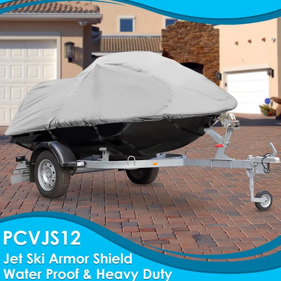 Jetski Storage Cover Waterproof 300D Canvas Rear Vents 118"-126"<Pyle New