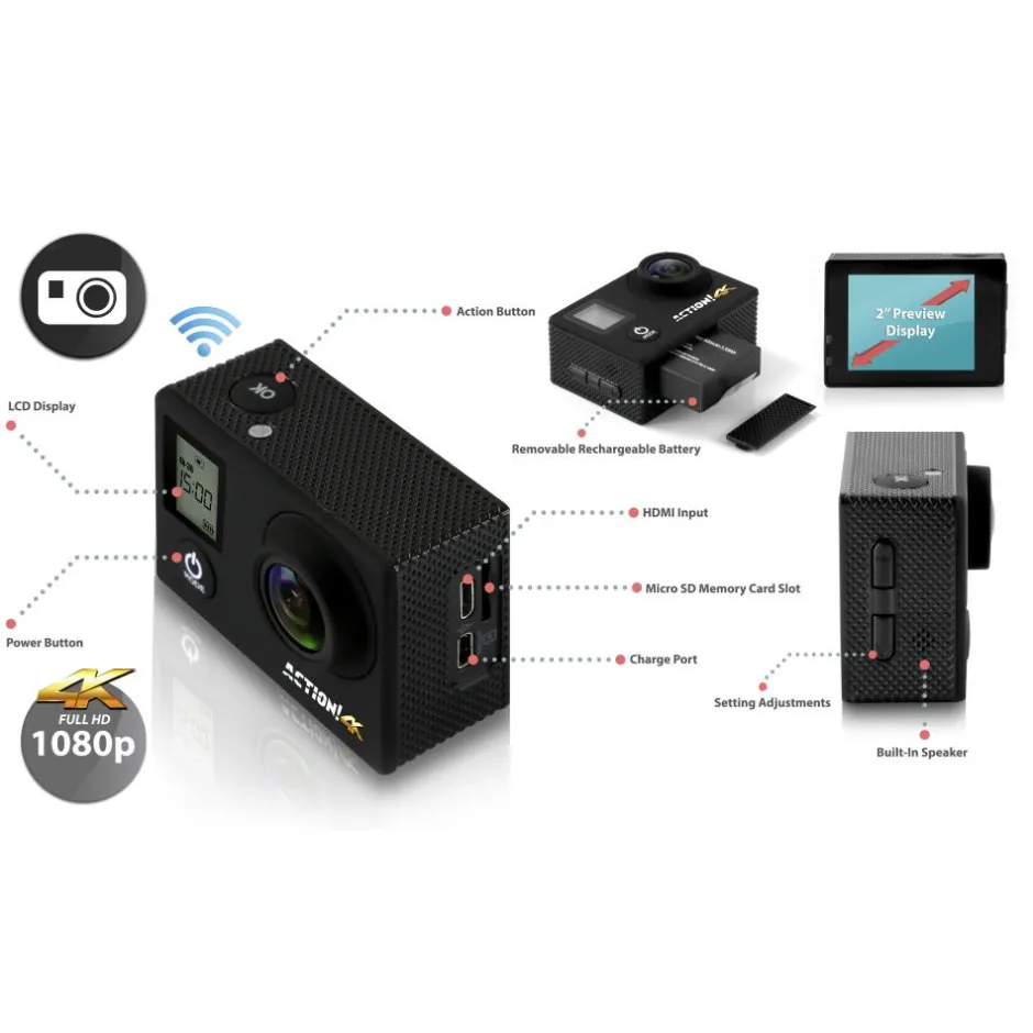 4K Ultra Hd Wifi Action! Cam<SereneLife