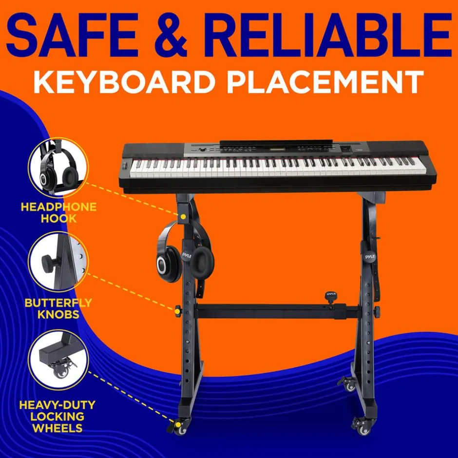 Keyboard Stand With Wheels<Pyle Online