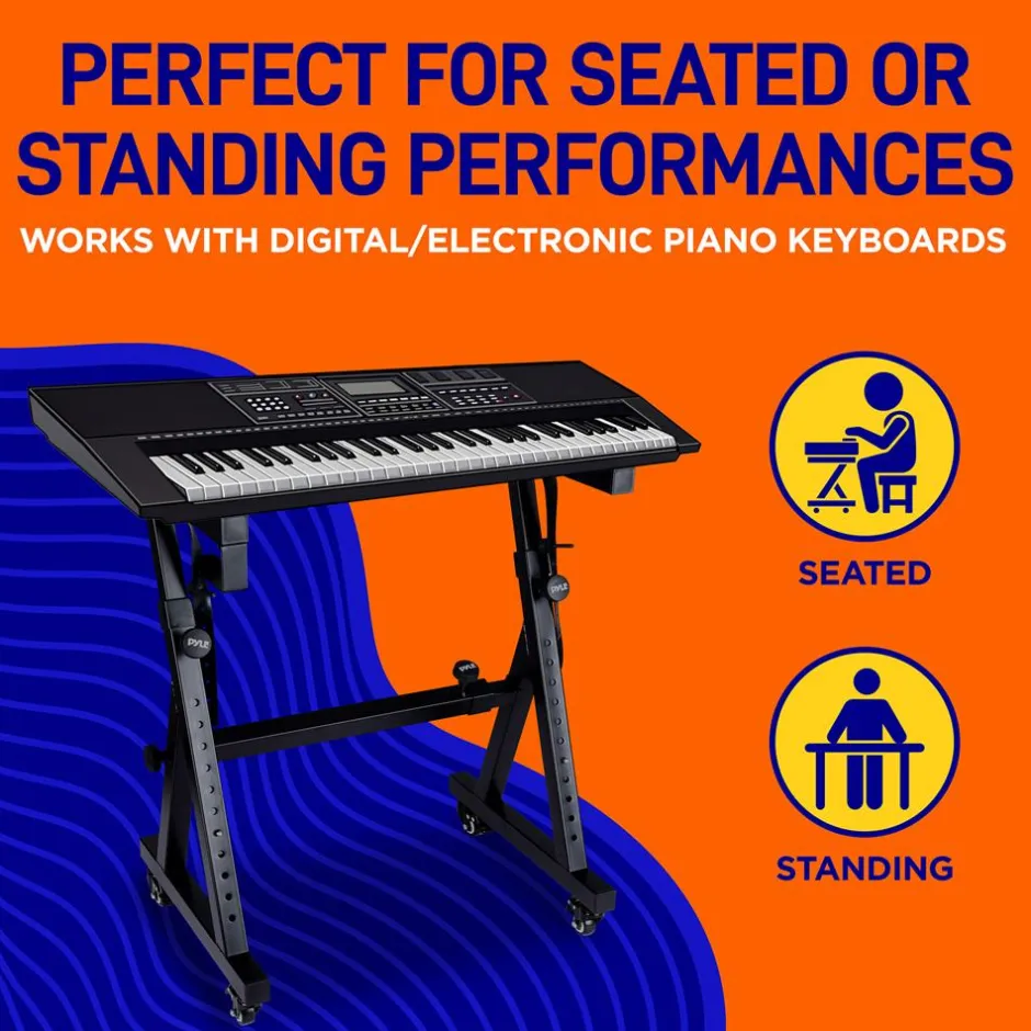 Keyboard Stand With Wheels<Pyle Online