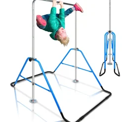 Kids Gymnastics Bar Adjustable Height Foldable Steel Tube<SereneLife Online