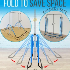 Kids Gymnastics Bar Adjustable Height Foldable Steel Tube<SereneLife Online
