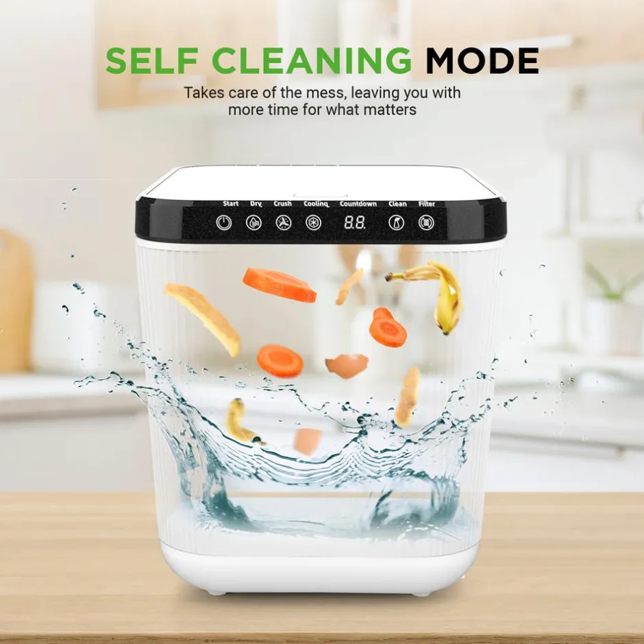 3L Electric Kitchen Composter - Odorless, Automatic, White<NutriChef Best