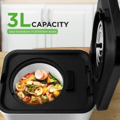 3L Electric Kitchen Composter - Odorless, Automatic, White<NutriChef Best