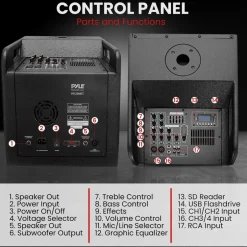 Line Array Speaker System - Powerful Sound, 1320W, Bluetooth Streaming<Pyle New