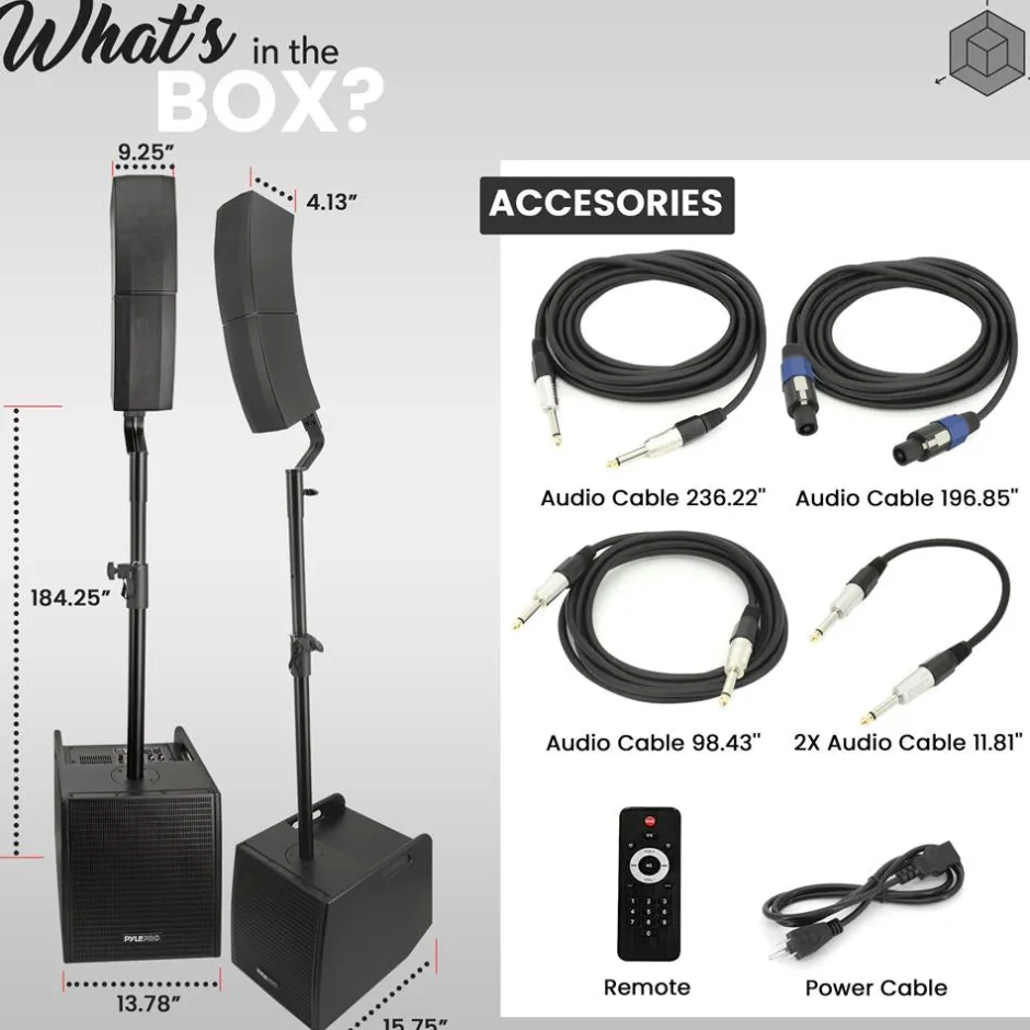 Line Array Speaker System - Powerful Sound, 1320W, Bluetooth Streaming<Pyle New