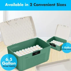 Lockable Storage Bin 1 Gallon Capacity ABS Material Green<SereneLife Hot