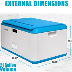 Lockable Storage Box 21 Gal Secure Combo Lock Reinforced ABS<SereneLife Best