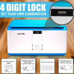 Lockable Storage Box 21 Gal Secure Combo Lock Reinforced ABS<SereneLife Best