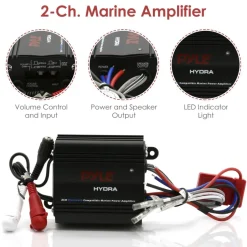 Marine Amplifier 200W Bluetooth Waterproof Compact Design<Pyle