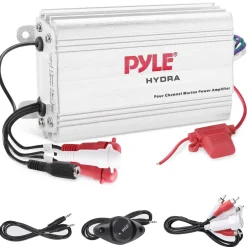 Marine Amplifier 400W Waterproof 4-Channel RCA Input Remote Control<Pyle Clearance