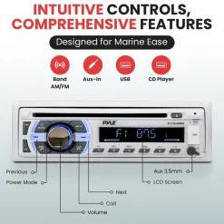 Marine Bluetooth Cd/Mp3 Radio Receiver<Pyle New