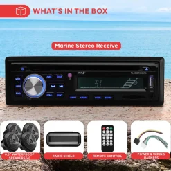 Marine Bluetooth Mp3 Stereo Speaker Kit<Pyle Sale