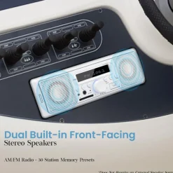 Marine Bluetooth Stereo Radio - Wireless Streaming, Built-in Mic, White<Pyle Outlet