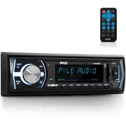 Marine Bluetooth Stereo Receiver - Hands-Free Calls, USB/SD, Single DIN<Pyle