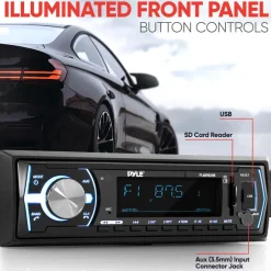 Marine Bluetooth Stereo Receiver - Hands-Free Calls, USB/SD, Single DIN<Pyle