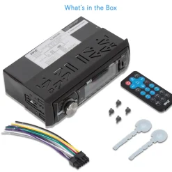 Marine Bluetooth Stereo Receiver - Hands-Free Calls, USB/SD, Single DIN<Pyle