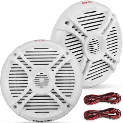 Marine Speakers 250W Water Resistant 2-Way Stereo White<Pyle Hot