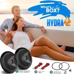 Marine Speakers 180W Waterproof Dual Cone Polyprone White<Pyle Online