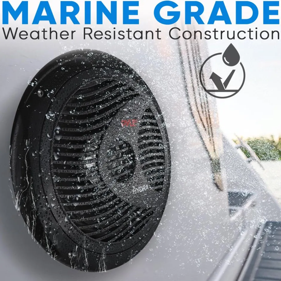 Marine Speakers 180W Waterproof Dual Cone Polyprone White<Pyle Online