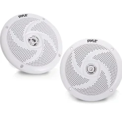 Marine Speakers 240W Waterproof 6.5" Low-Profile Slim White<Pyle Online