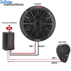 Marine Speakers 200W Weatherproof 6.5" Dual Cone, Poly Carbon, Pair<Pyle Clearance
