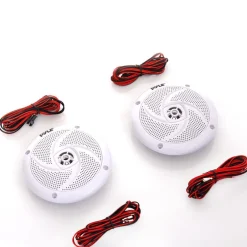 Marine Speakers Waterproof 100W LED Lights Low-Profile White<Pyle