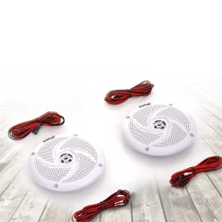 Marine Speakers Waterproof 100W LED Lights Low-Profile White<Pyle