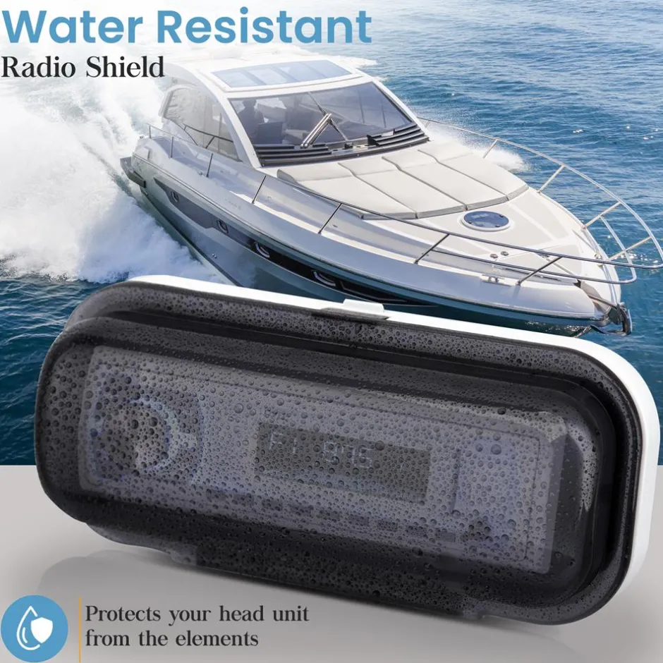 Marine Stereo Cover, Water Resistant, Smoke Window, White<Pyle Outlet